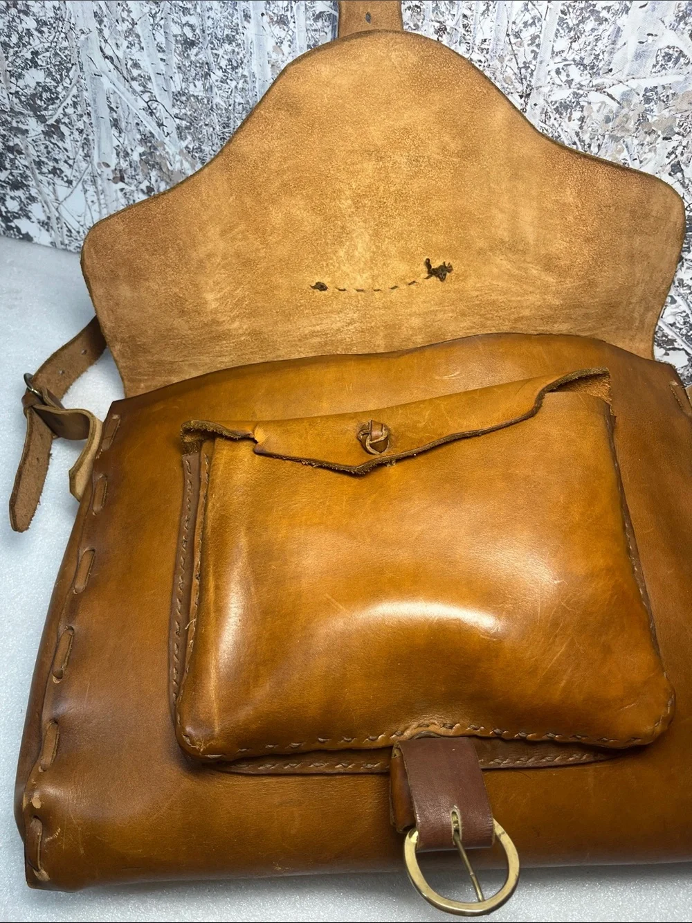 Vintage Leather Handmade Messenger Bag